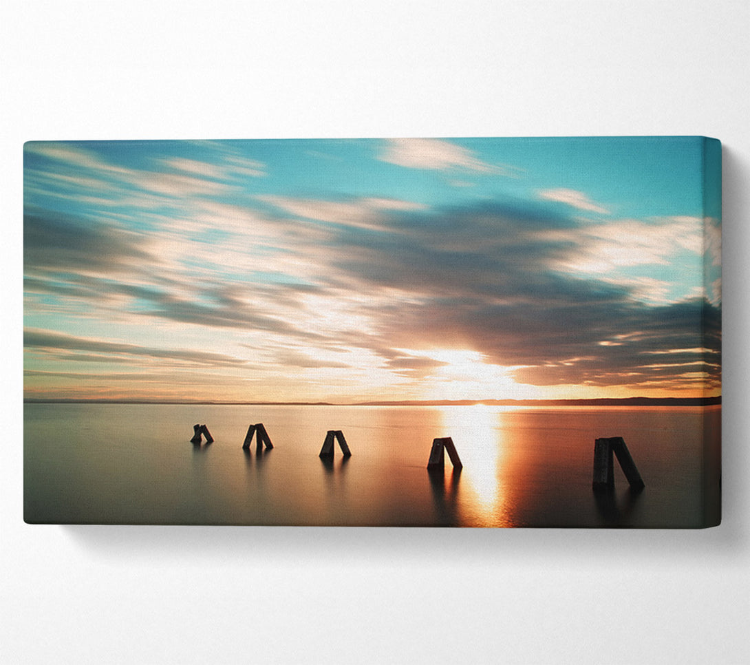  A Canvas Print of Soft exposed beach Canvas Art