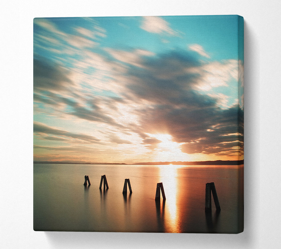  A Canvas Print of Soft exposed beach Canvas Art