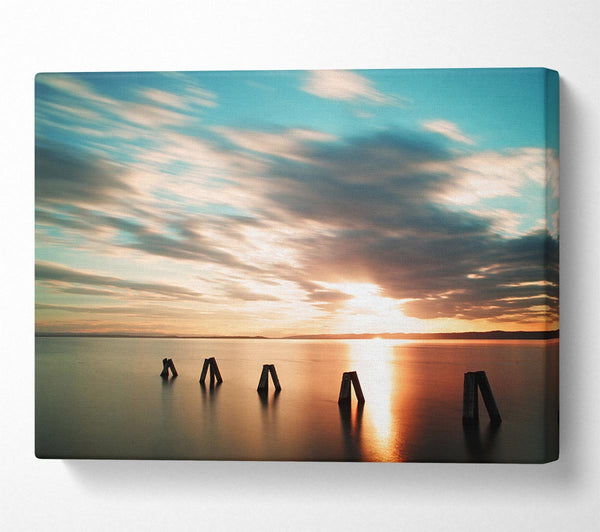  A Canvas Print of Soft exposed beach Canvas Art