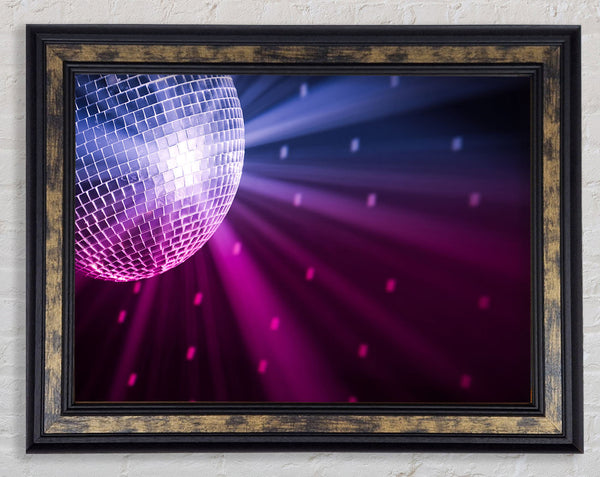 Disco ball blue and pink Framed Print