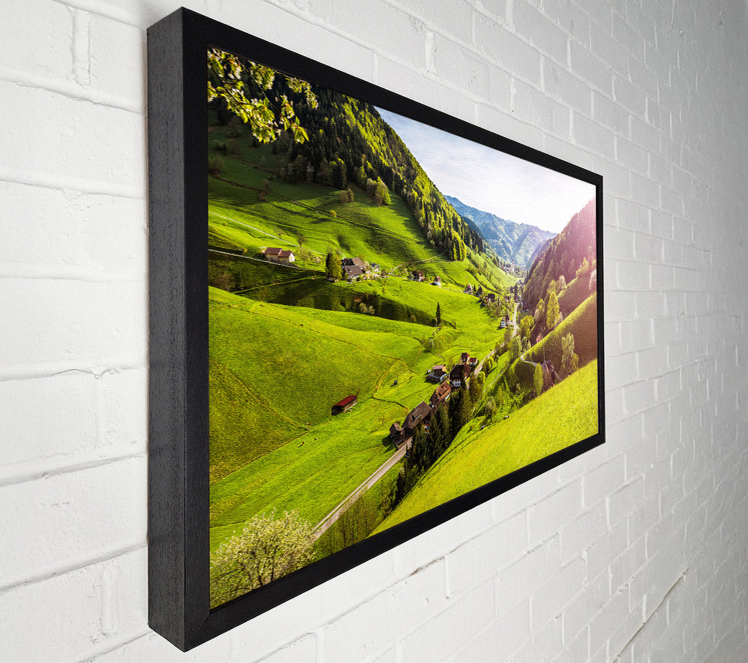  A Canvas Print of The village in the valley Canvas Art