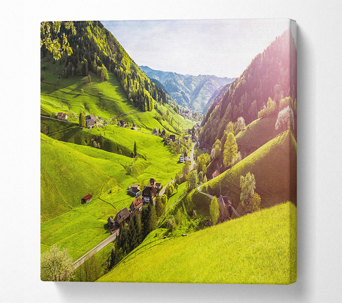  A Canvas Print of The village in the valley Canvas Art