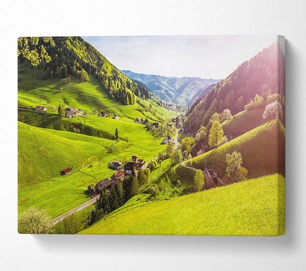  A Canvas Print of The village in the valley Canvas Art