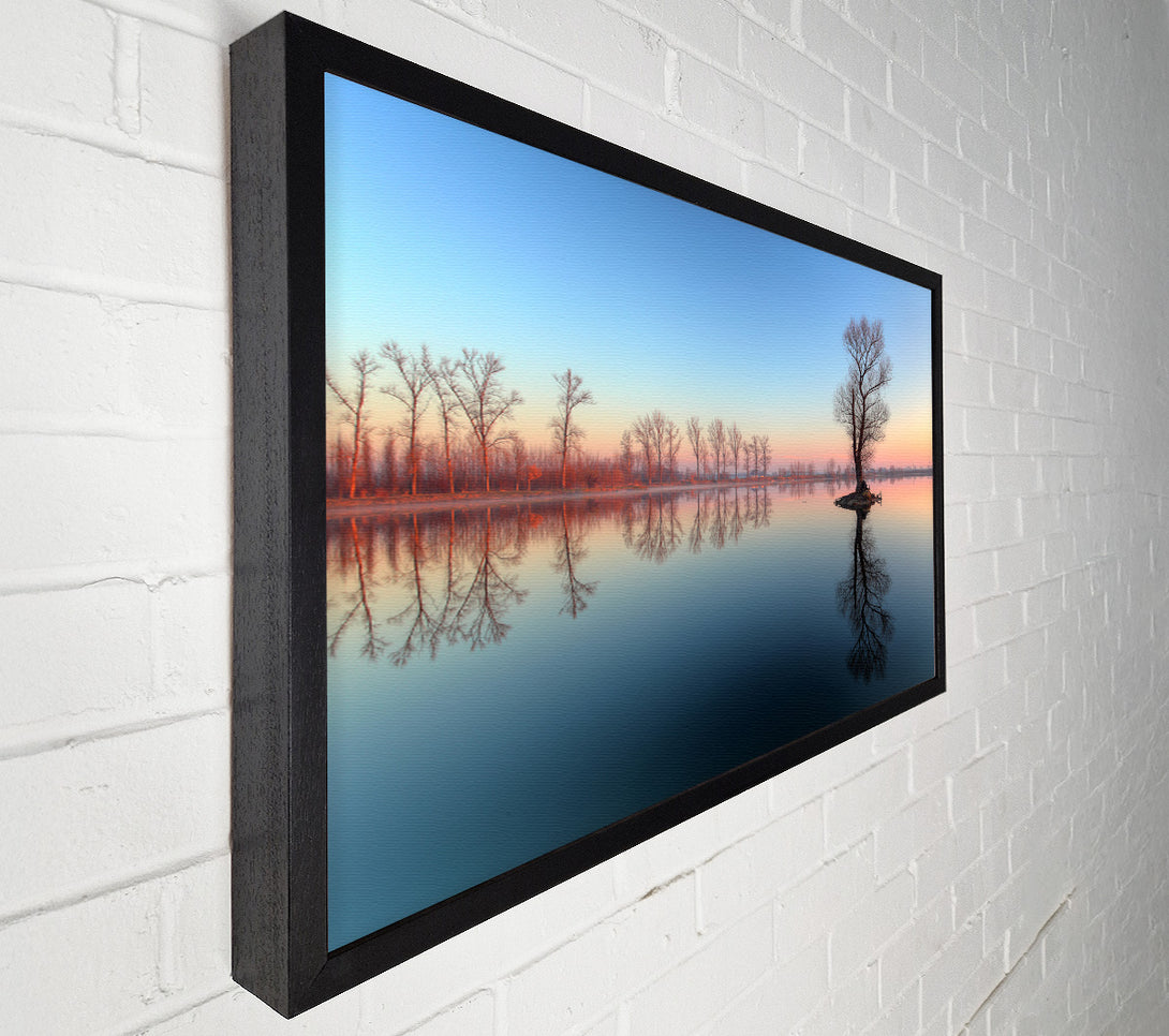  A Canvas Print of Ice cold trees in the river Canvas Wall Art