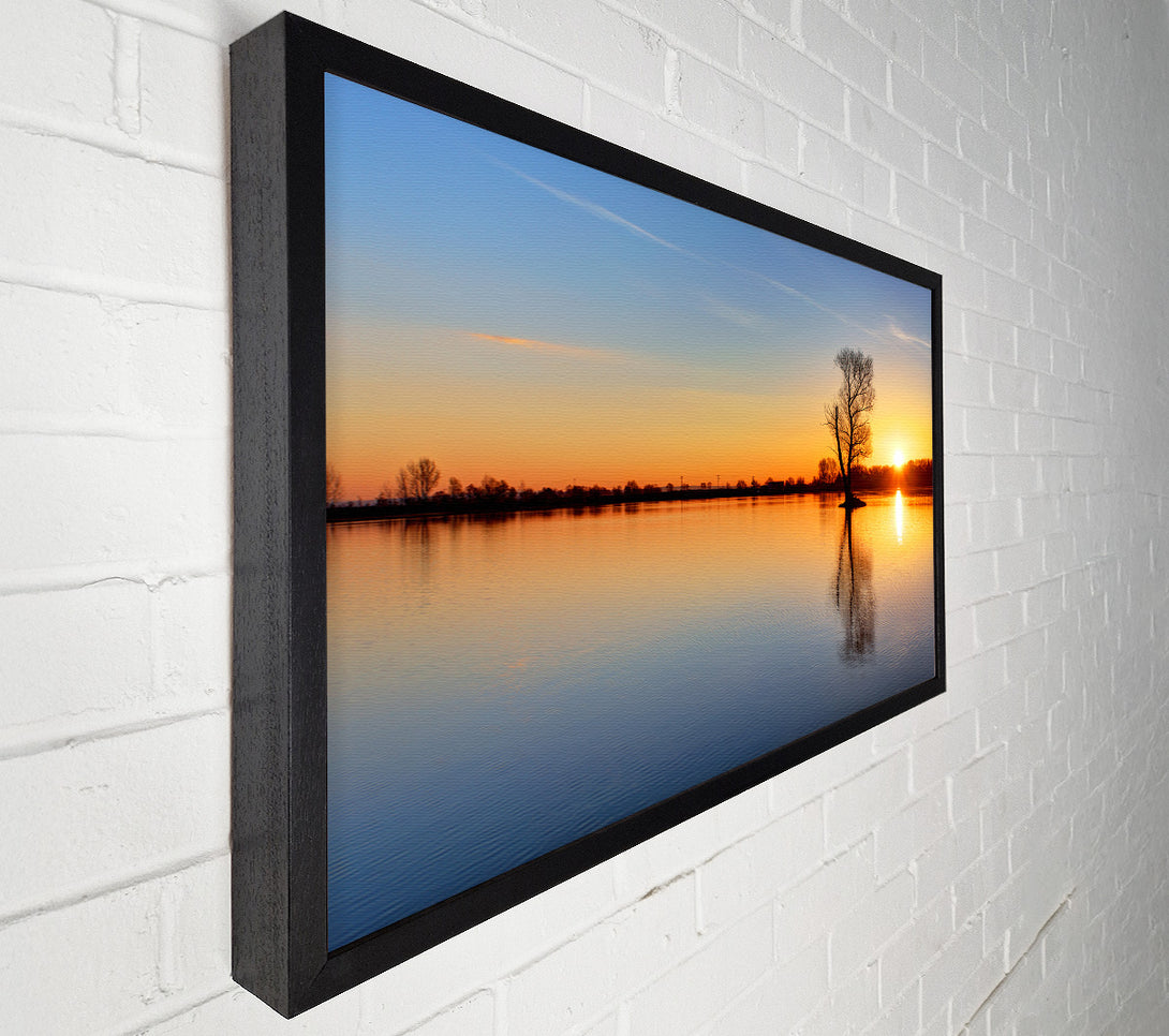  A Canvas Print of Sunset above the trees river Canvas Art