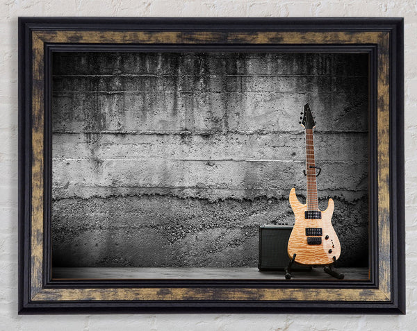Metal guitar grunge Framed Print