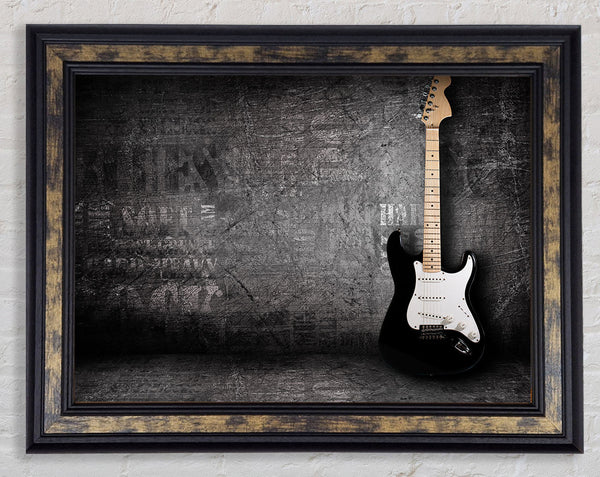 Grunge guitar distressed Framed Print