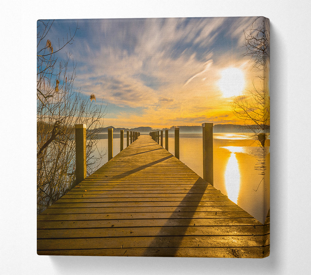  A Canvas Print of Walkway to the lake Canvas Print