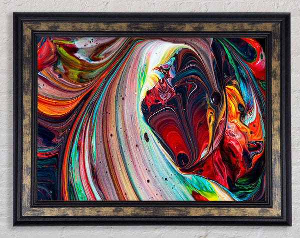 Mixing up the paint Framed Print