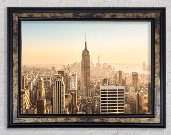 New york skyline in the day Framed Print