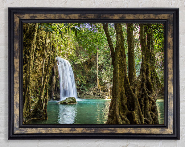 Amazon jungle waterfall Framed Print