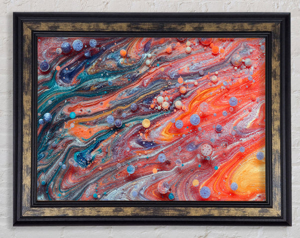 Circles of paint and colour Framed Print