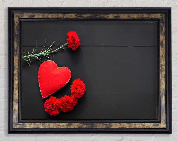 sewn up heart red Framed Print