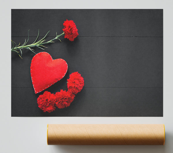 Sewn Up Heart Red Poster