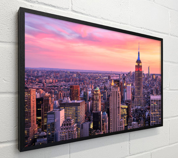 pink dusk city