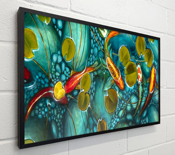 Koi fish pond painting