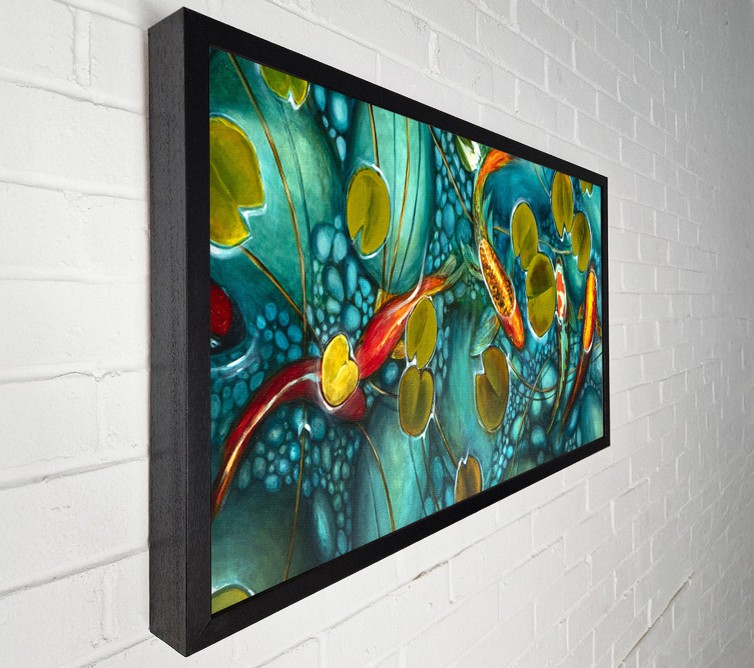  A Canvas Print of Koi fish pond painting Canvas Wall Art