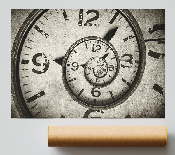 Swirled Up Clock Giclee Print