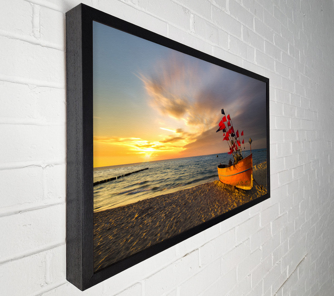  A Canvas Print of Flags in a fishing boat Canvas Print