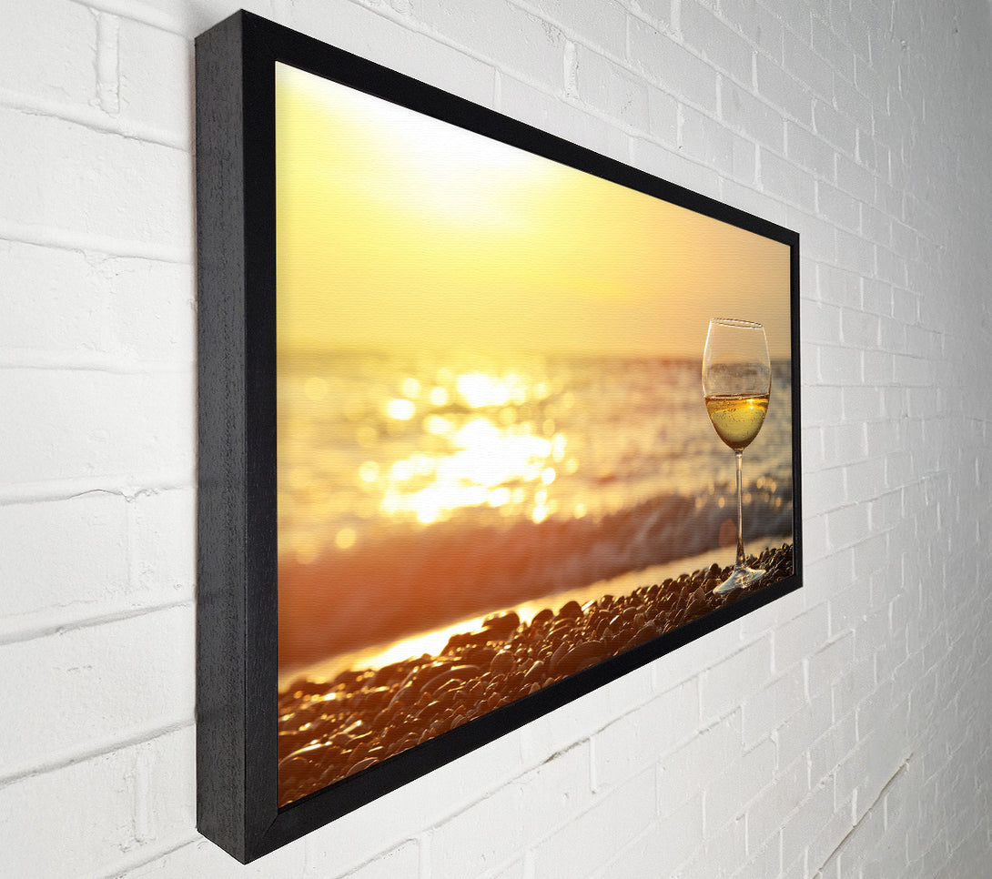  A Canvas Print of Wine on the beach Canvas Wall Art