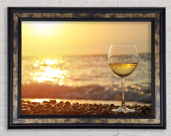 Wine on the beach Framed Print