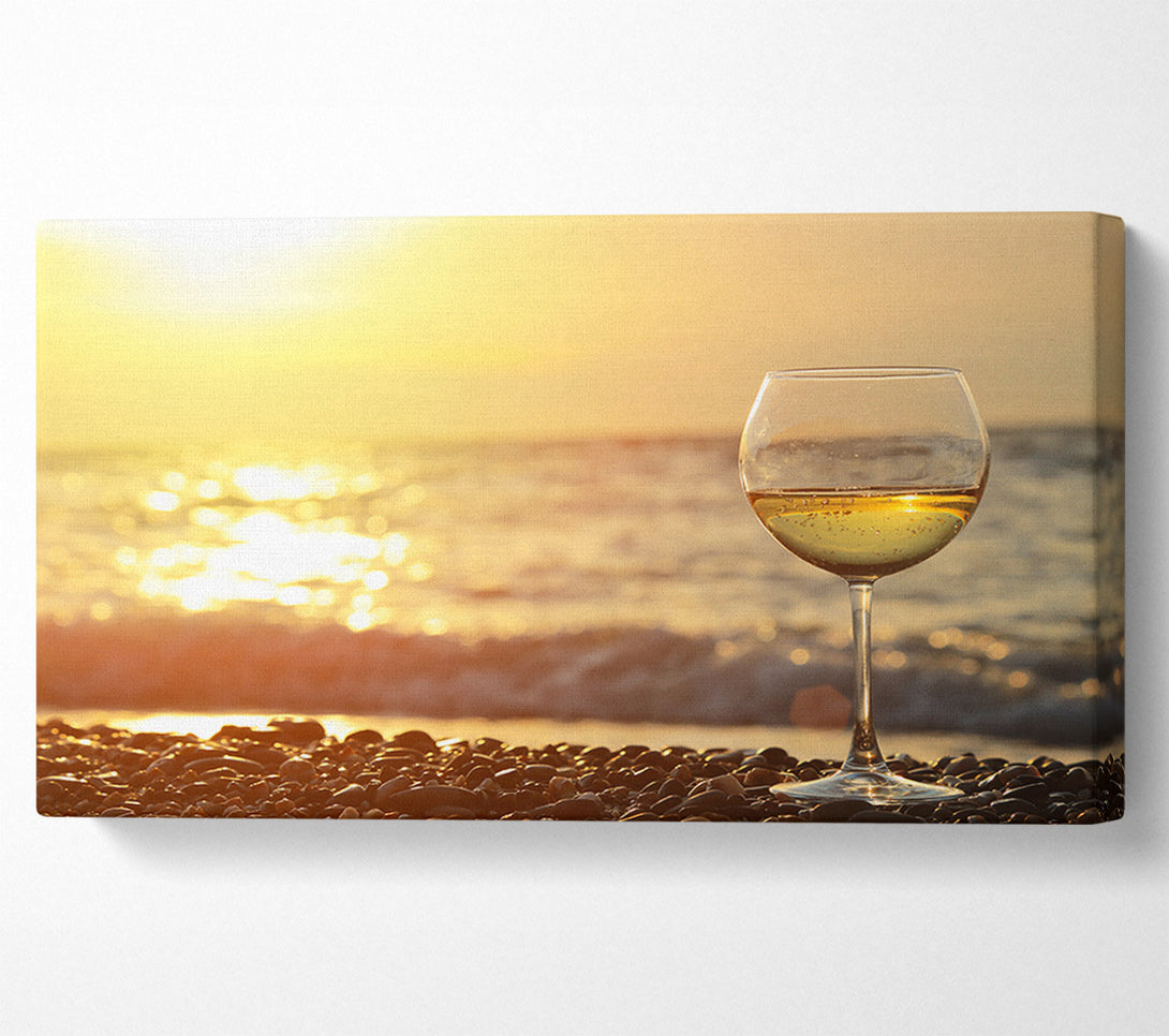  A Canvas Print of Wine on the beach Canvas Wall Art