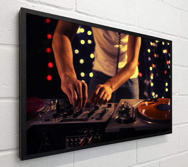 Mixing on the DJ desk