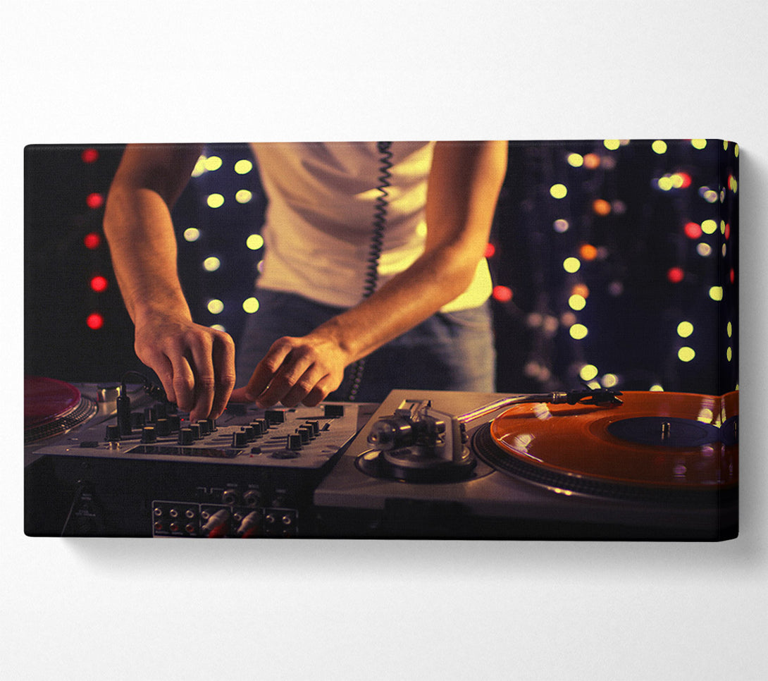  A Canvas Print of Mixing on the DJ desk Canvas Wall Art