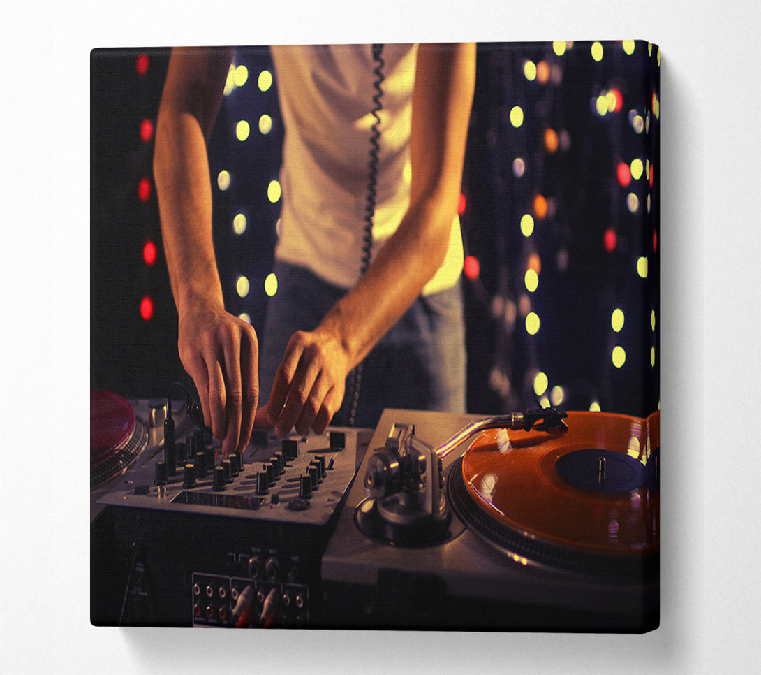  A Canvas Print of Mixing on the DJ desk Canvas Wall Art
