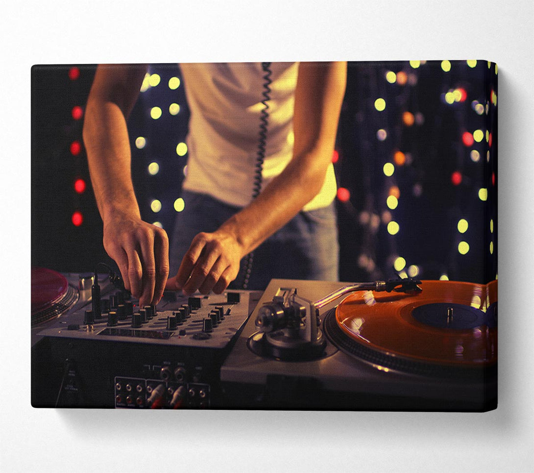  A Canvas Print of Mixing on the DJ desk Canvas Wall Art