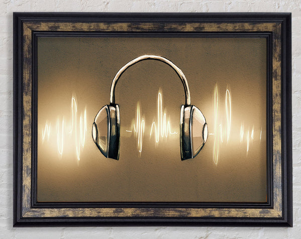 Light painted headphones Framed Print