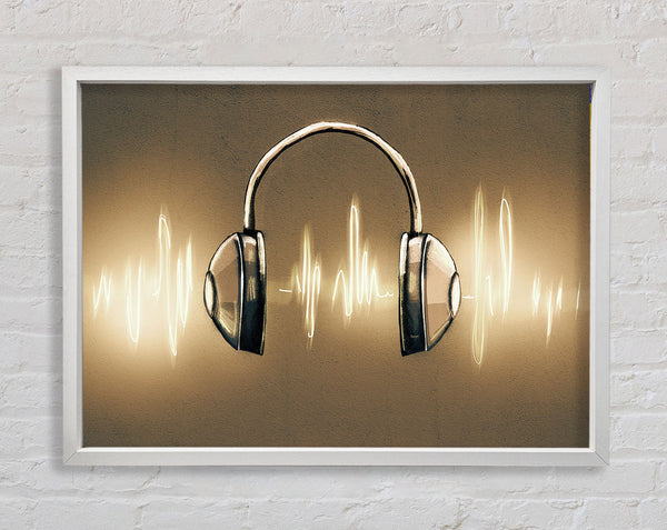 Light painted headphones Framed Print