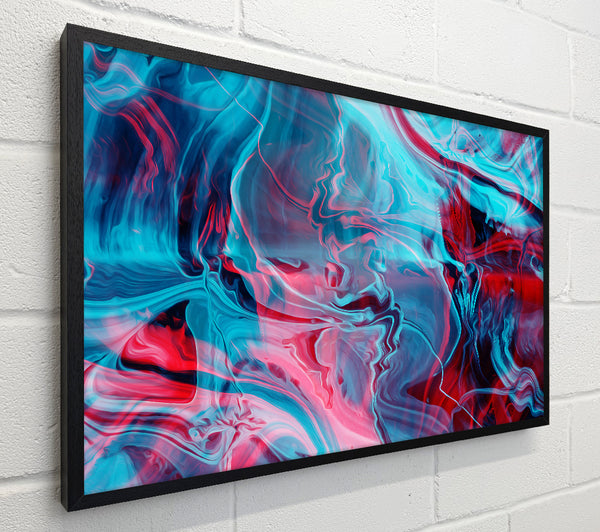 Red and blue waves of colours
