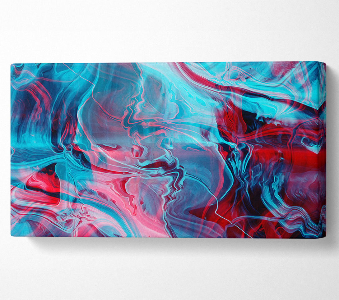  A Canvas Print of Red and blue waves of colours Canvas Wall Art