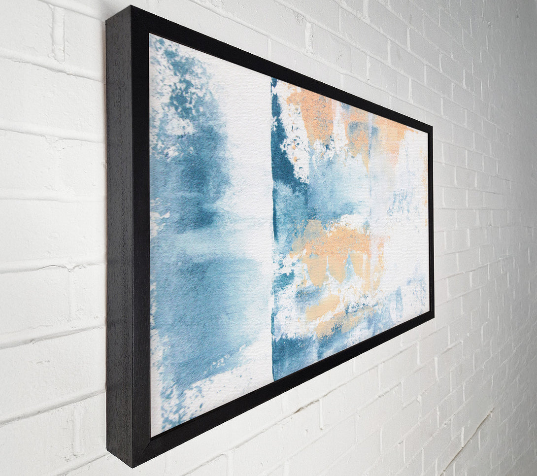  A Canvas Print of Textured blue and cream Canvas Art