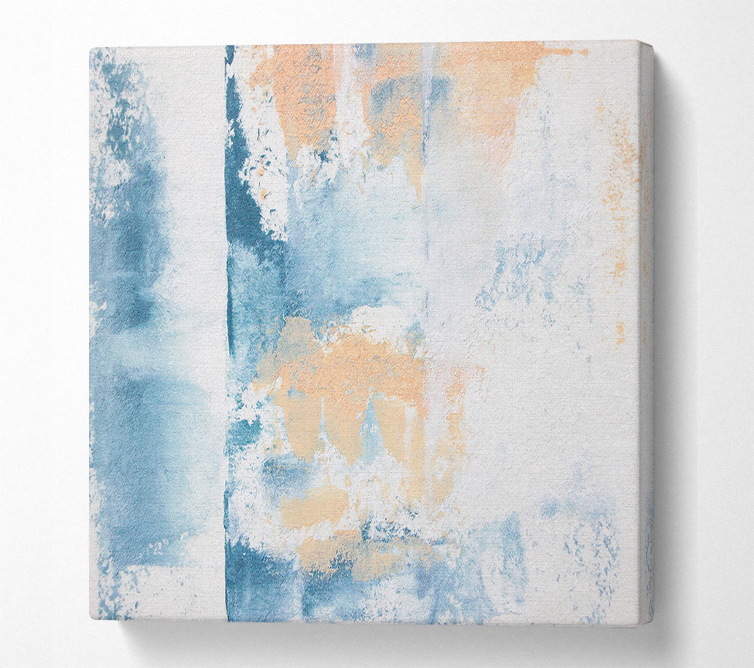  A Canvas Print of Textured blue and cream Canvas Art