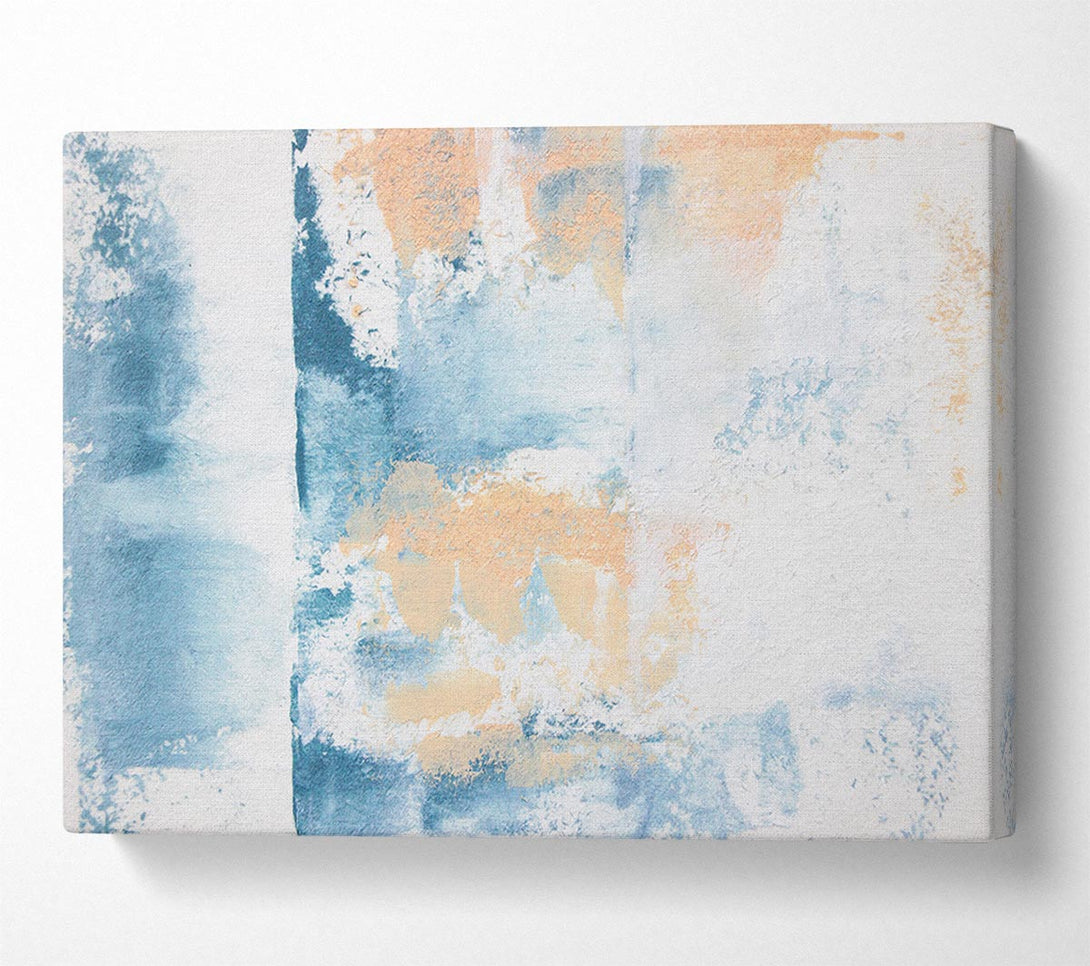  A Canvas Print of Textured blue and cream Canvas Art