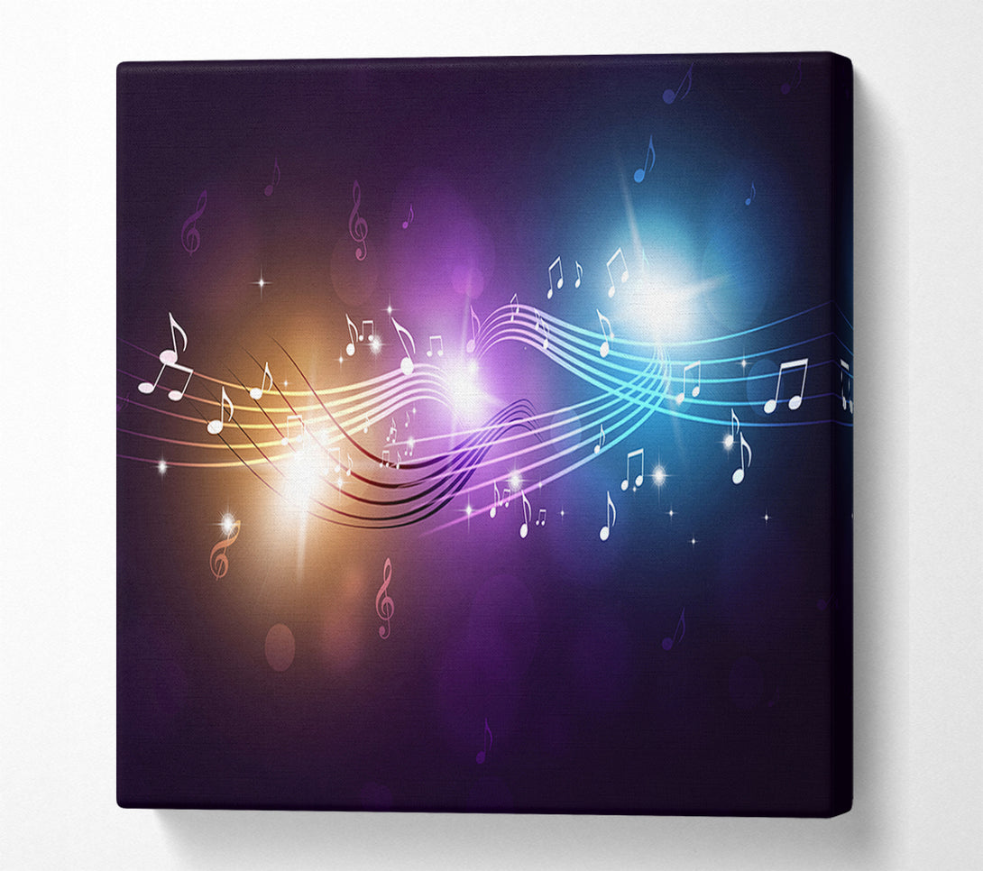  A Canvas Print of Musical notes on coloured spectrum Canvas Print