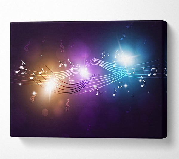  A Canvas Print of Musical notes on coloured spectrum Canvas Print