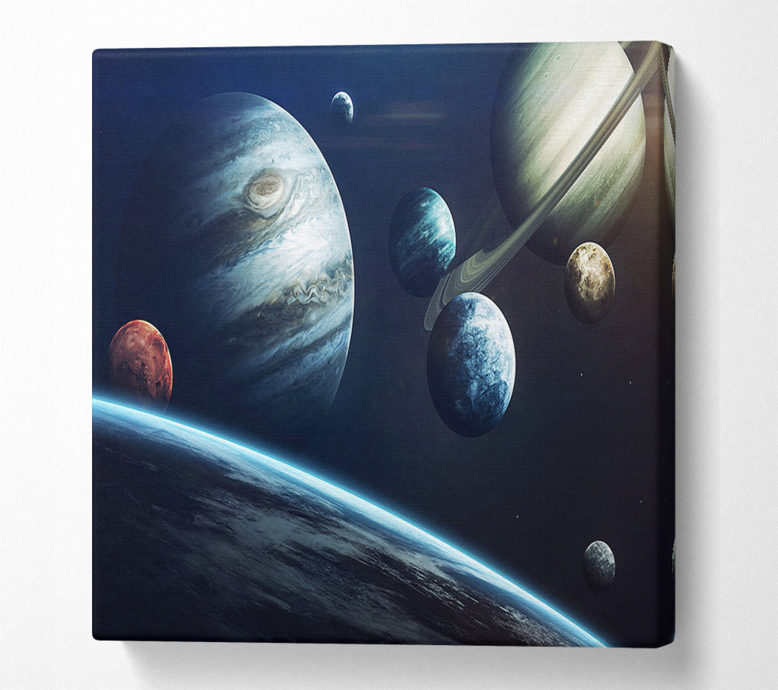  A Canvas Print of Out in space planets Canvas Print