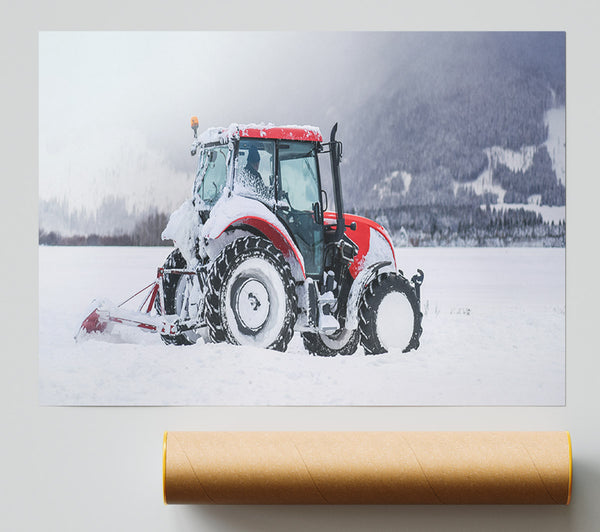 Tractor In The Snow Print