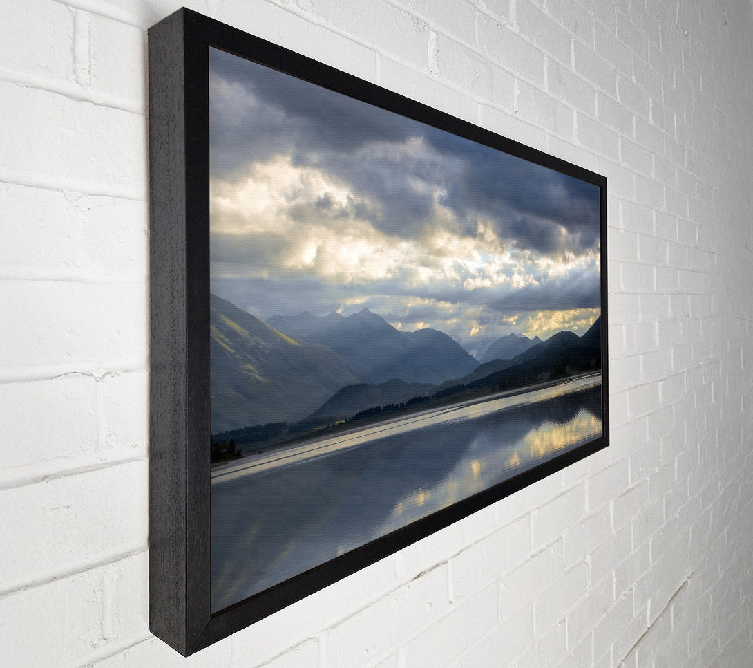  A Canvas Print of Grey tones of mountain view Canvas Wall Art