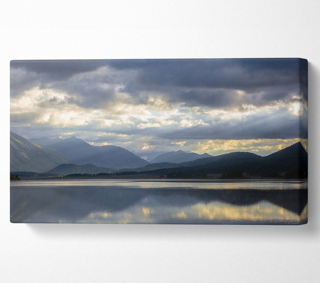  A Canvas Print of Grey tones of mountain view Canvas Wall Art
