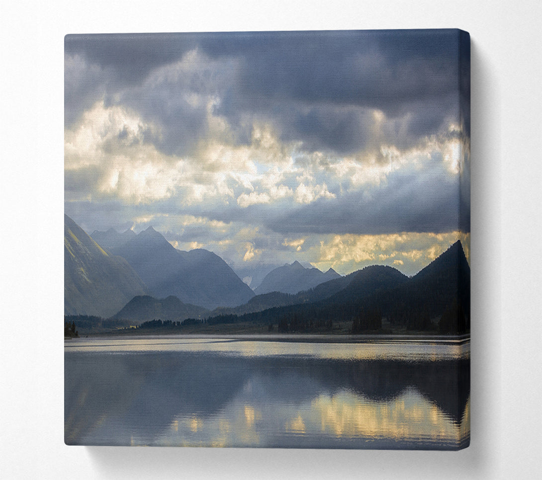  A Canvas Print of Grey tones of mountain view Canvas Wall Art