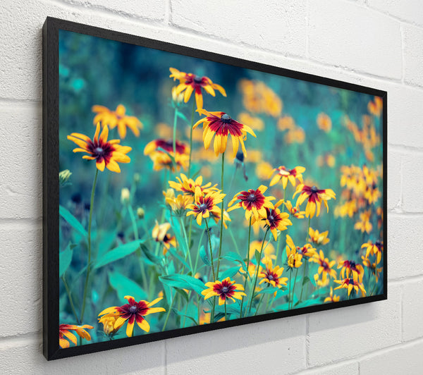 Yellow flowers in the greenery