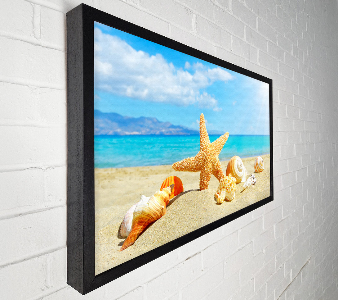  A Canvas Print of Starfish standing in the sand Canvas Wall Art