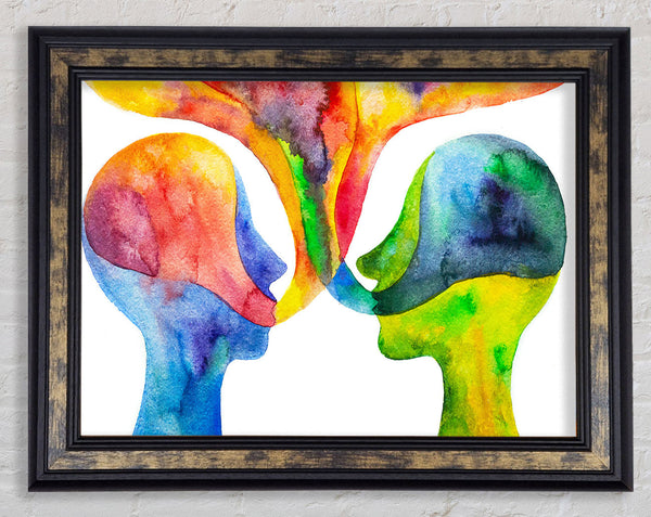 Soul connection in watercolour Framed Print