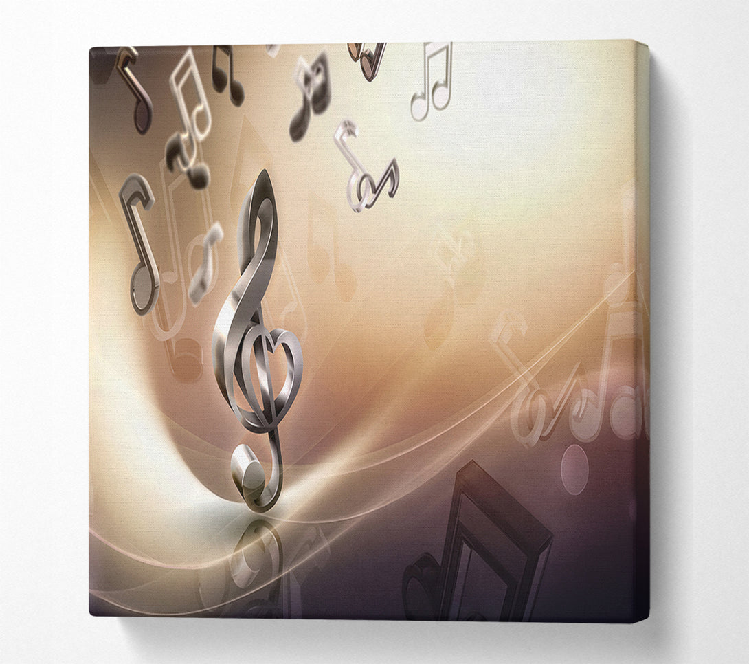  A Canvas Print of Musical notes love Canvas Wall Art