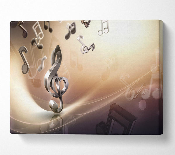  A Canvas Print of Musical notes love Canvas Wall Art
