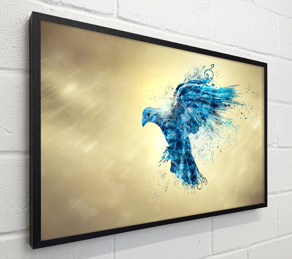 Blue bird illustrations flight